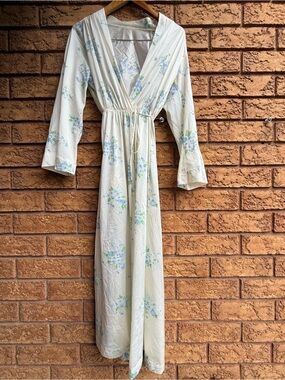 Vintage Cottagecore Ditsy Print Long-Sleeve Dressing Gown/Robe